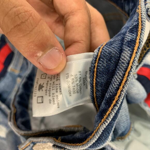 McGuire 25 Striped Side Cutoff Shorts Ibiza Distressed Denim Micro Shorts - Picture 10 of 10